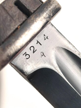 Seitengewehr Modell 84/98 für k98 der Wehrmacht. Nummerngleiches Stück von E.u.F.Hörster 1937