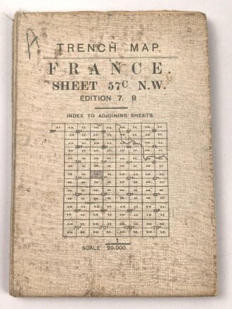Großbritannien 1.Weltkrieg, " Trench map France Sheet 57C N.W"  Stand Oktober 1917