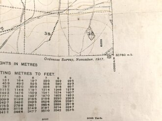 Großbritannien 1.Weltkrieg, " Trench map France Sheet 57C N.W"  Stand Oktober 1917
