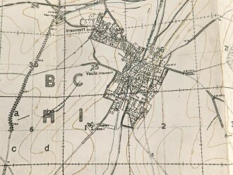 Großbritannien 1.Weltkrieg, " Trench map France Sheet 57C N.W"  Stand Oktober 1917
