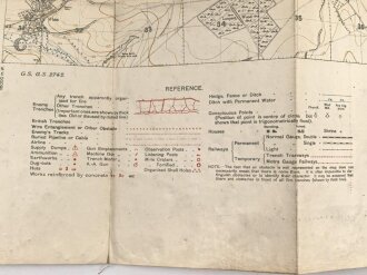 Großbritannien 1.Weltkrieg, " Trench map France Sheet 57C N.W"  Stand Oktober 1917