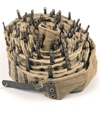 Russland 2. Weltkrieg, 250 Schluss Gurt für Maxim oder Vicker Maschinengewehr. Datiert 1944. Selten