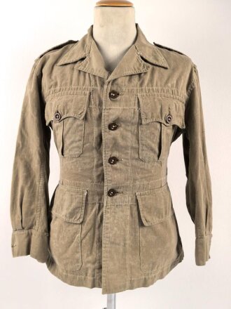 Großbritannien , Jacket, bush, khaki. Size 3, dated 1950. Used