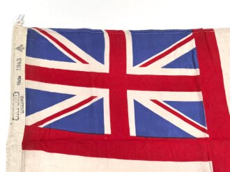 Großbritannien, Royal Navy white Ensign flag, size 18 x 34, dated 1943. Used, good condition
