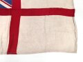 Großbritannien, Royal Navy white Ensign flag, size 18 x 34, dated 1943. Used, good condition