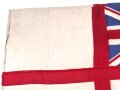 Großbritannien, Royal Navy white Ensign flag, size 18 x 34, dated 1943. Used, good condition