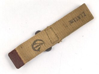 Canadian, Inglis high power pistol, wood Buttstock holster strap.  Very good condition