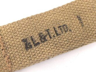 Canadian, Inglis high power pistol, wood Buttstock holster strap.  Very good condition