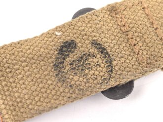 Canadian, Inglis high power pistol, wood Buttstock holster strap.  Very good condition