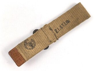 Canadian, Inglis high power pistol, wood Buttstock holster strap.  Very good condition