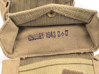British 1943 dated pattern 1937  basic ammo pouch, unused, pair
