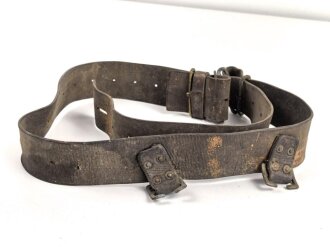 British, early WWII leather combat belt. Uncleaned