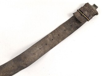 British, early WWII leather combat belt. Uncleaned