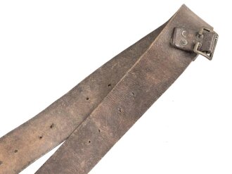 British, early WWII leather combat belt. Incomplete,...