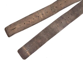 British, early WWII leather combat belt. Incomplete, uncleaned