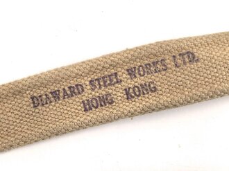 British Pattern 37 Enfield rifle sling , very good condition," diaward steel works LTD Hong Kong"