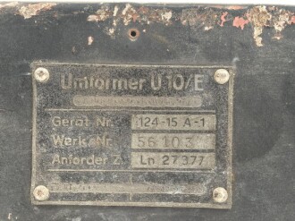 Luftwaffe, Umformer U.10/E, Ln 27377 für Fu.G 10. Originallack, Funktion nicht geprüft
