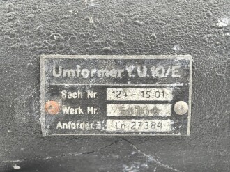 Luftwaffe, Umformer U.10/E, Ln 27377 für Fu.G 10. Originallack, Funktion nicht geprüft