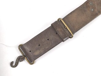 British Pattern 1914 leather belt, used, modified
