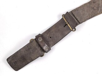 British Pattern 1914 leather belt, used, modified