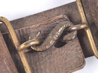 British Pattern 1914 leather belt, used, modified