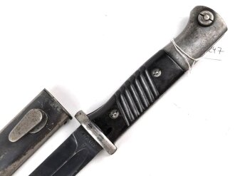 Seitengewehr Modell 84/98 für k98 der Wehrmacht. Nummerngleiches Stück von 41 asw