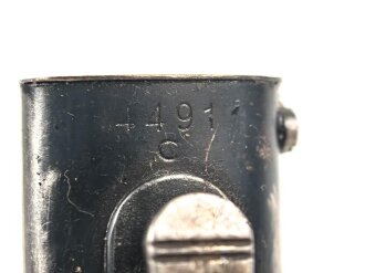 Kriegsmarine, Seitengewehr M84/98 für K98 der Wehrmach, getragenes Stück, die Scheide mit " Nordsee stempelung"