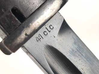 Kriegsmarine, Seitengewehr M84/98 für K98 der Wehrmach, getragenes Stück, die Scheide mit " Nordsee stempelung"