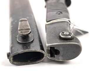 Kriegsmarine, Seitengewehr M84/98 für K98 der Wehrmach, getragenes Stück, die Scheide mit " Nordsee stempelung"