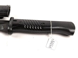 Seitengewehr M84/98 für K98 der Wehrmach, getragenes Stück, 44ffc, Scheide nicht zugehörig