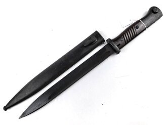 Seitengewehr M84/98 für K98 der Wehrmach, getragenes Stück, 44ffc, Scheide nicht zugehörig