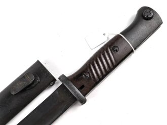 Seitengewehr M84/98 für K98 der Wehrmach, getragenes Stück, 44ffc, Scheide nicht zugehörig