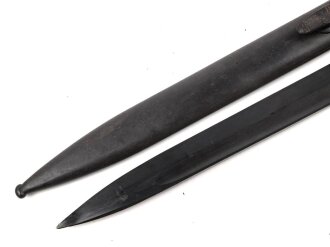 Seitengewehr M84/98 für K98 der Wehrmach, getragenes Stück, 44ffc, Scheide nicht zugehörig