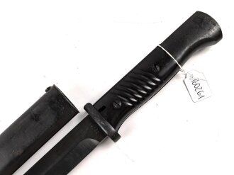 Seitengewehr M84/98 für K98 der Wehrmach, getragenes Stück, 44ffc, Scheide nicht zugehörig