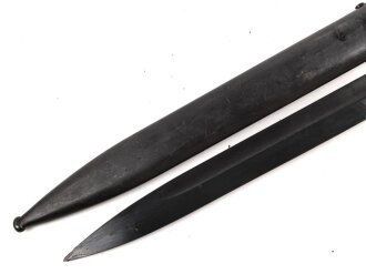 Seitengewehr M84/98 für K98 der Wehrmach, getragenes Stück, 44ffc, Scheide nicht zugehörig