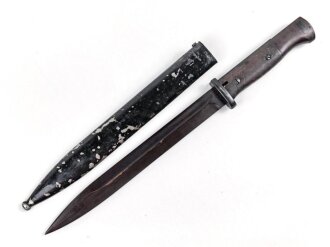 Seitengewehr M84/98 für K98 der Wehrmach, getragenes Stück, die Scheide überlackiert