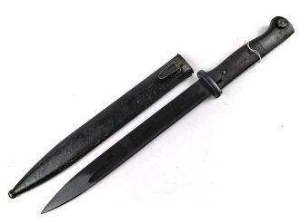 Seitengewehr M84/98 für K98 der Wehrmach, getragenes Stück, die Scheide überlackiert