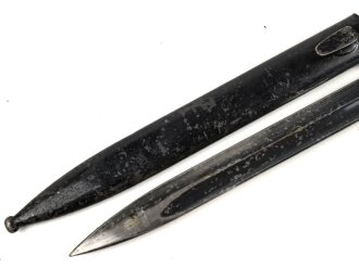 Seitengewehr M84/98 für K98 der Wehrmach, getragenes Stück, die Scheide überlackiert