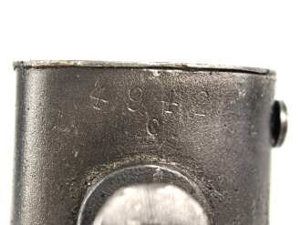 Seitengewehr M84/98 für K98 der Wehrmach, getragenes Stück, Klinge auf 24 cm gekürzt