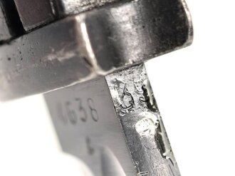 Seitengewehr M84/98 für K98 der Wehrmach, getragenes Stück, Klinge auf 24 cm gekürzt