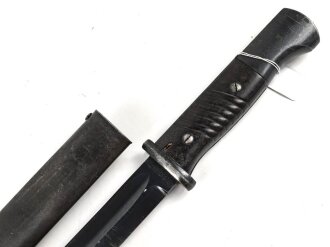 Seitengewehr M84/98 für K98 der Wehrmach, getragenes Stück, Klinge auf 24 cm gekürzt