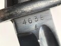 Seitengewehr M84/98 für K98 der Wehrmach, getragenes Stück, Klinge auf 24 cm gekürzt