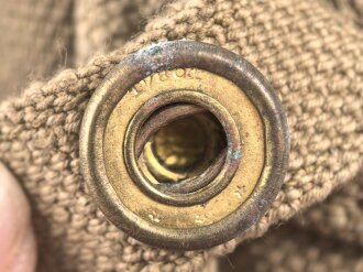 British 1944 dated Sten magazine pouch. Most likely shortened Lanchester pouch . Very good condition