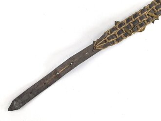 British most likely WWII , 12 cap badges attached to hand made belt. Uncleaned