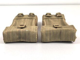British WWII ? , P37 Thompson pouch for 3 magazines. Matching pair, unused, no markings