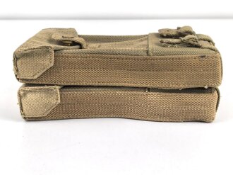 British WWII ? , P37 Thompson pouch for 3 magazines. Matching pair, unused, no markings