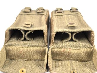 British WWII ? , P37 Thompson pouch for 3 magazines. Matching pair, unused, no markings