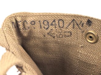 British Pattern 1940 Cavalry Web Equipment, waterbottle carrier, dated 1940, unused