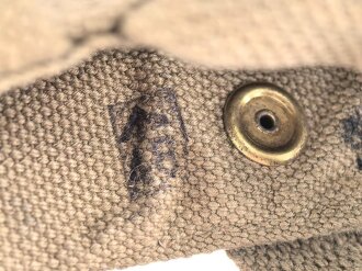 British Pattern 1940 Cavalry Web Equipment, waterbottle carrier, dated 1941, unused, damaged