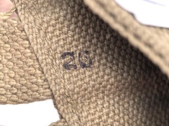 British Pattern 1940 Cavalry Web Equipment, waterbottle carrier, dated 1941, unused, damaged